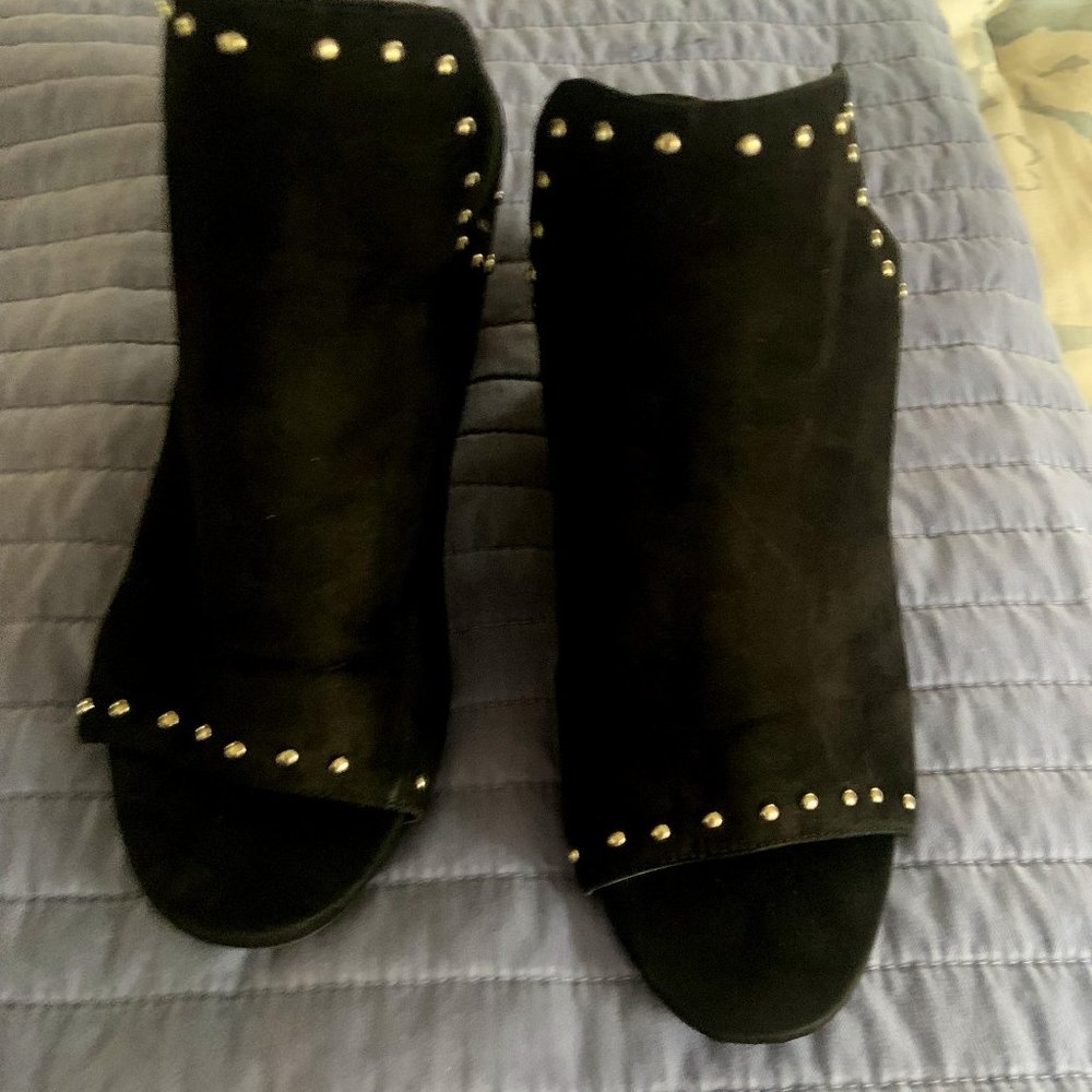 Sam Edelman Black sued studded mules Size 8.5